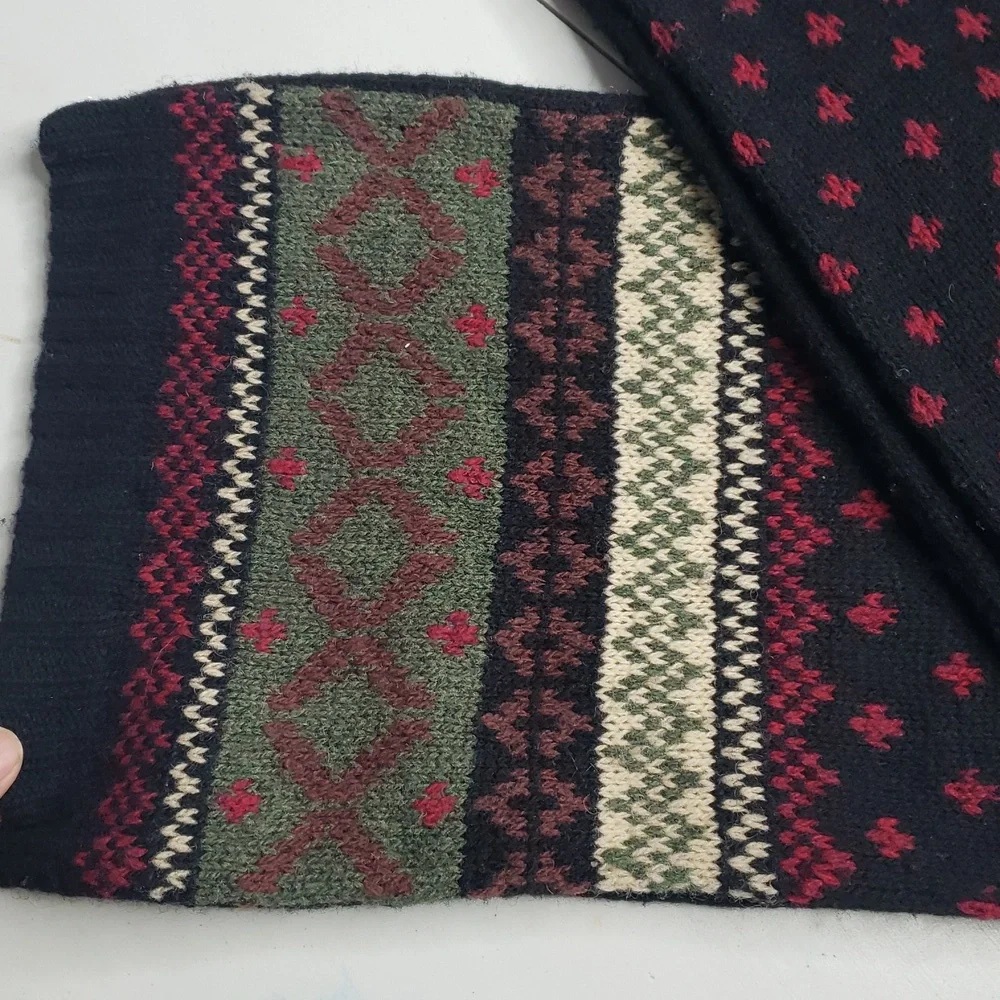 Vintage Lauren Ralph Lauren Unisex Knit Shetland Wool Scarf 90s Preppy Classic